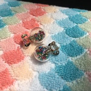 🔴3 for $10 Colored diamond chamber earrings